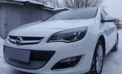 1 539 р. Сетка на бампер Russtal (хром)  Opel Astra  J (2012-2017) хэтчбек 5 дв.  рестайлинг  с доставкой в г. Таганрог. Увеличить фотографию 3