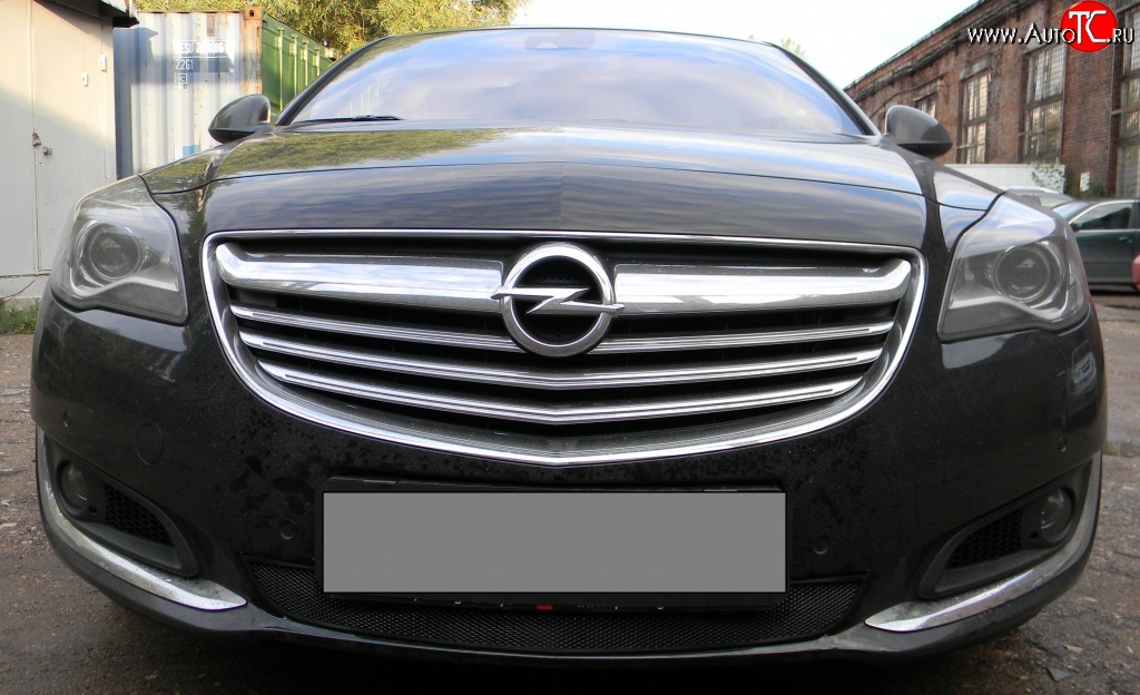 1 469 р. Сетка на бампер (рестайлинг) Russtal (черная) Opel Insignia A рестайлинг седан (2013-2017)  с доставкой в г. Таганрог