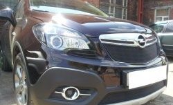 Нижняя сетка на бампер Russtal (черная) Opel Mokka  дорестайлинг (2012-2016)