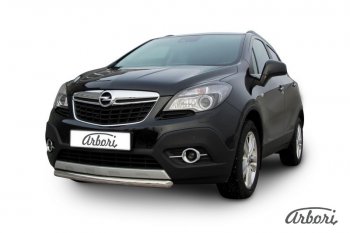 11 159 р. Защита переднего бампера Arbori (короткая, нержавейка, 1 труба d57 mm). Opel Mokka  дорестайлинг (2012-2016)  с доставкой в г. Таганрог. Увеличить фотографию 2