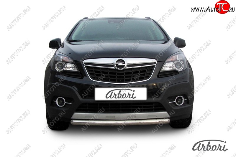 11 159 р. Защита переднего бампера Arbori (короткая, нержавейка, 1 труба d57 mm). Opel Mokka  дорестайлинг (2012-2016)  с доставкой в г. Таганрог