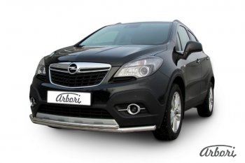 14 363 р. Защита переднего бампера Arbori (нержавейка, 2 трубы d57 и 42 mm) Opel Mokka  дорестайлинг (2012-2016)  с доставкой в г. Таганрог. Увеличить фотографию 2