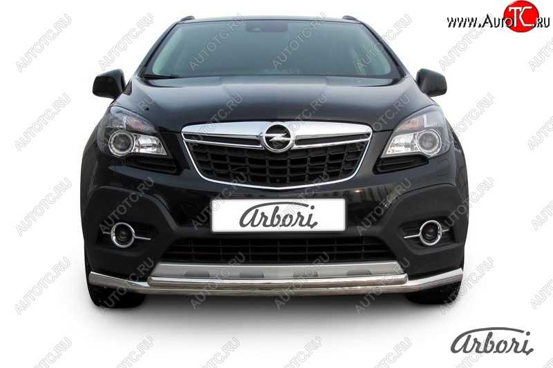 14 363 р. Защита переднего бампера Arbori (нержавейка, 2 трубы d57 и 42 mm) Opel Mokka  дорестайлинг (2012-2016)  с доставкой в г. Таганрог