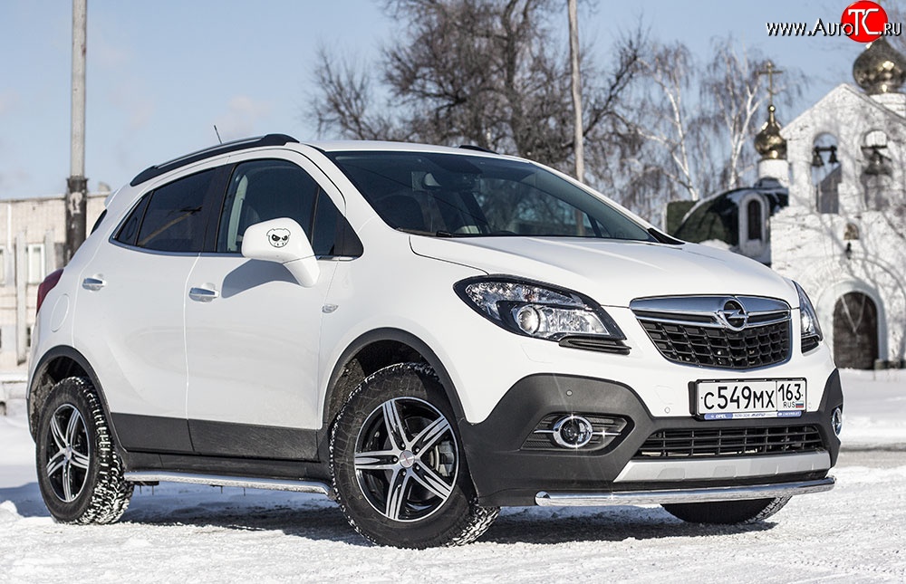 8 099 р. Одинарная защита переднего бампера диаметром 51 мм Petroil Tuning Opel Mokka  дорестайлинг (2012-2016) (привод: передний)  с доставкой в г. Таганрог