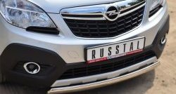 14 949 р. Защита переднего бампера (Ø75х42 мм, нержавейка) Russtal Opel Mokka  дорестайлинг (2012-2016)  с доставкой в г. Таганрог. Увеличить фотографию 2