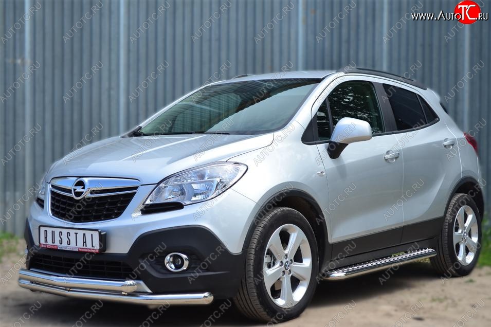 35 549 р. Защита порогов из круглой трубы диаметром 42 мм SLITKOFF v3  Opel Mokka (2012-2016)  дорестайлинг  с доставкой в г. Таганрог