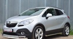 13 849 р. Защита порогов из круглой трубы диаметром 63 мм Russtal Opel Mokka  дорестайлинг (2012-2016) (Защита порогов с со скосами на торцах (вариант 1))  с доставкой в г. Таганрог. Увеличить фотографию 4