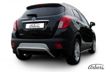 12 149 р. Защита заднего бампера Arbori (скоба, нержавейка, 1 труба d57 mm). Opel Mokka  дорестайлинг (2012-2016)  с доставкой в г. Таганрог. Увеличить фотографию 2