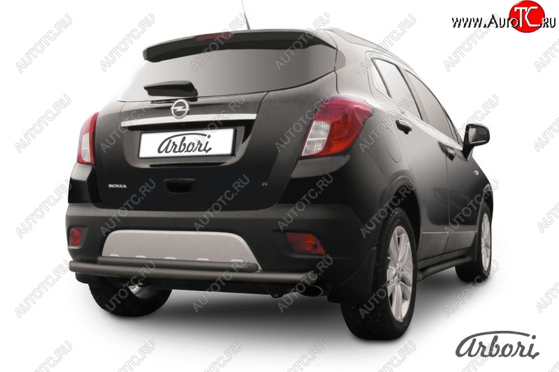 6 749 р. Защита заднего бампера Arbori (черная, 2 трубы d57 и 42 mm). Opel Mokka  дорестайлинг (2012-2016)  с доставкой в г. Таганрог