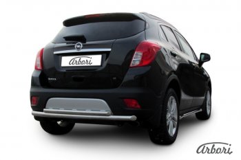 12 869 р. Защита заднего бампера Arbori (нержавейка, 2 трубы d57 и 42 mm). Opel Mokka  дорестайлинг (2012-2016)  с доставкой в г. Таганрог. Увеличить фотографию 2