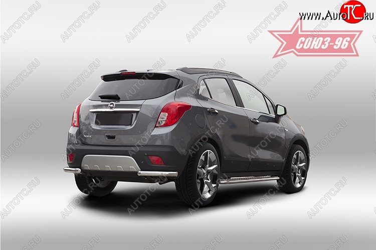 10 574 р. Защита заднего бампера из боковых уголков Souz-96 (d60) Opel Mokka  дорестайлинг (2012-2016)  с доставкой в г. Таганрог