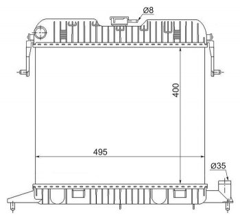 9 349 р. Радиатор двигателя (пластинчатый, 1.8/2.0, МКПП) SAT  Opel Omega  A (1986-1994) седан, универсал  с доставкой в г. Таганрог. Увеличить фотографию 1