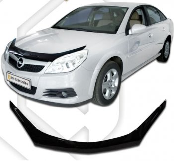 2 369 р. Дефлектор капота CA-Plastiс  Opel Vectra  C (2005-2008) лифтбэк рестайлинг, седан рестайлинг, универсал рестайлинг (Classic черный, Без надписи)  с доставкой в г. Таганрог. Увеличить фотографию 1