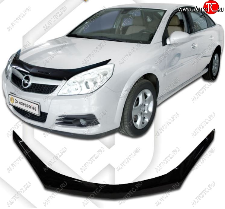 2 369 р. Дефлектор капота CA-Plastiс  Opel Vectra  C (2005-2008) лифтбэк рестайлинг, седан рестайлинг, универсал рестайлинг (Classic черный, Без надписи)  с доставкой в г. Таганрог