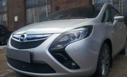 1 469 р. Нижняя сетка на бампер Russtal (черная)  Opel Zafira  С (2011-2016) дорестайлинг  с доставкой в г. Таганрог. Увеличить фотографию 3