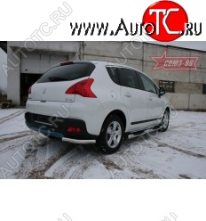 7 919 р. Защита задняя d60 уголки одинарные Souz-96 Peugeot 3008 дорестайлинг (2009-2013)  с доставкой в г. Таганрог