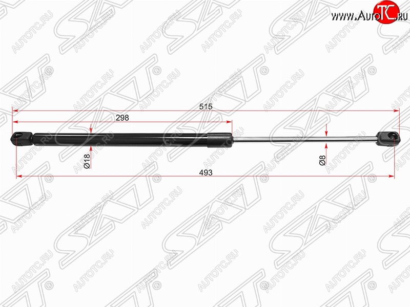 669 р. Газовый упор крышки багажника SAT  Peugeot 307  универсал (2001-2008) дорестайлинг, рестайлинг  с доставкой в г. Таганрог