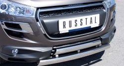 22 299 р. Защита переднего бампера (2 трубыØ75х42 мм, нержавейка) Russtal Peugeot 4008 (2012-2017)  с доставкой в г. Таганрог. Увеличить фотографию 2