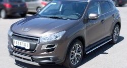 22 299 р. Защита переднего бампера (2 трубыØ75х42 мм, нержавейка) Russtal Peugeot 4008 (2012-2017)  с доставкой в г. Таганрог. Увеличить фотографию 4