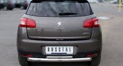 14 399 р. Защита заднего бампера (Ø76 и 42 мм, нержавейка) SLITKOFF Peugeot 4008 (2012-2017) (с короткой верхней трубой)  с доставкой в г. Таганрог. Увеличить фотографию 2