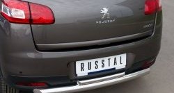 14 399 р. Защита заднего бампера (Ø76 и 42 мм, нержавейка) SLITKOFF Peugeot 4008 (2012-2017) (с короткой верхней трубой)  с доставкой в г. Таганрог. Увеличить фотографию 3