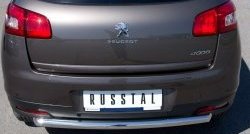 Одинарная защита заднего бампера из трубы диаметром 63 мм SLITKOFF Peugeot (Пежо) 4008 (2012-2017)