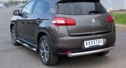 15 499 р. Одинарная защита заднего бампера из трубы диаметром 76 мм SLITKOFF Peugeot 4008 (2012-2017)  с доставкой в г. Таганрог. Увеличить фотографию 2