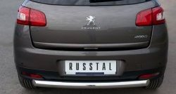 Одинарная защита заднего бампера из трубы диаметром 76 мм SLITKOFF Peugeot 4008 (2012-2017)