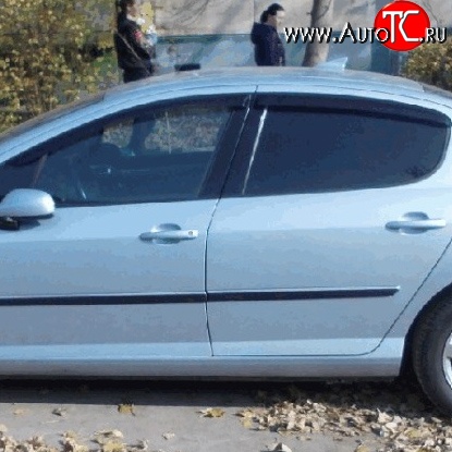 1 394 р. Дефлекторы окон (ветровики) 4 шт. (седан) Novline Peugeot 407 седан (2004-2010)  с доставкой в г. Таганрог