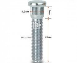 Забивная шпилька 45 мм ступицы Вектор M12 1.5 45 Honda Airwave 1 GJ рестайлинг (2008-2010) 