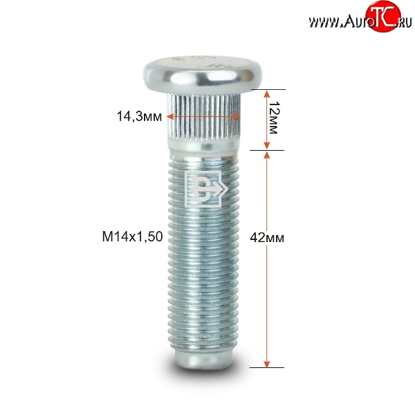 188 р. Забивная шпилька 42 мм ступицы Вектор M14 1.5 42 Audi A4 B5 8D5 универсал 2-ой рестайлинг (1999-2001)