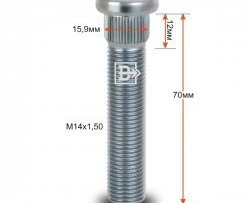 282 р. Забивная шпилька 58 мм ступицы Вектор M14 1.5 58 Land Rover Range Rover Sport 2 L494 дорестайлинг (2013-2017). Увеличить фотографию 1