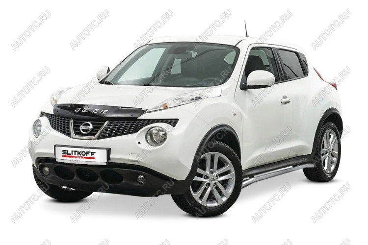 14 799 р. Защита порогов d42 с гибами Slitkoff Nissan Juke 1 YF15 дорестайлинг (2010-2014) (нержавейка полированная)  с доставкой в г. Таганрог