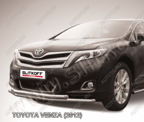 15 799 р. Двойная защита переднего бампера d57 мм Slitkoff Toyota Venza GV10 рестайлинг (2012-2016) (нержавейка полированная)  с доставкой в г. Таганрог