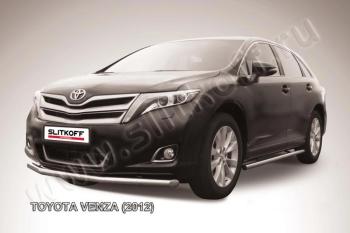 12 799 р. Защита переднего бампера d57 мм Slitkoff  Toyota Venza  GV10 (2012-2016) рестайлинг (нержавейка полированная)  с доставкой в г. Таганрог. Увеличить фотографию 1