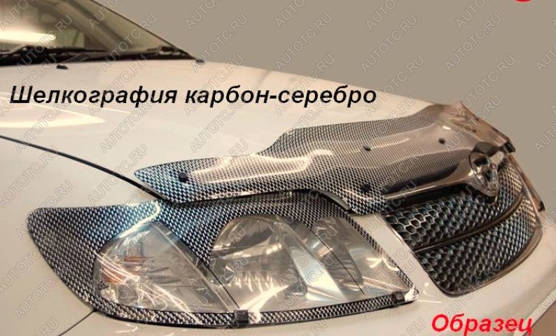 2 879 р. Дефлектор капота CA-Plastiс exclusive  Lexus LX470  J100 (1998-2002) дорестайлинг (серия Шелкография карбон-серебро)  с доставкой в г. Таганрог