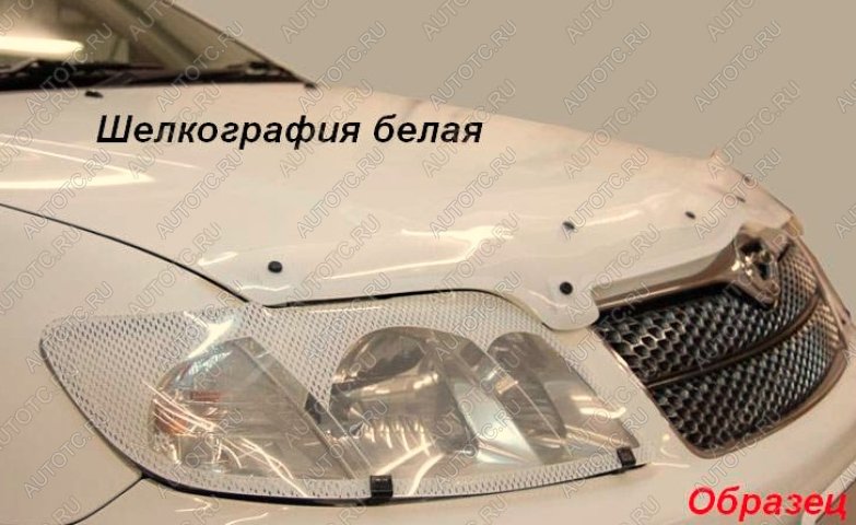 2 369 р. Дефлектор капота CA-Plastiс  Mitsubishi Airtek (2001-2008) (серия Шелкография белая)  с доставкой в г. Таганрог