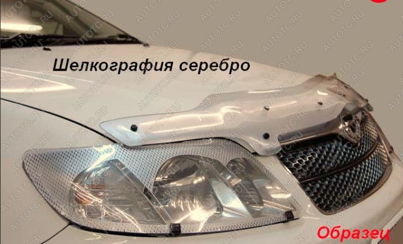 2 289 р. Дефлектор капота CA-Plastiс  Mitsubishi ASX (2010-2020) дорестайлинг, 1-ый рестайлинг, 2-ой рестайлинг (серия Шелкография серебро)  с доставкой в г. Таганрог