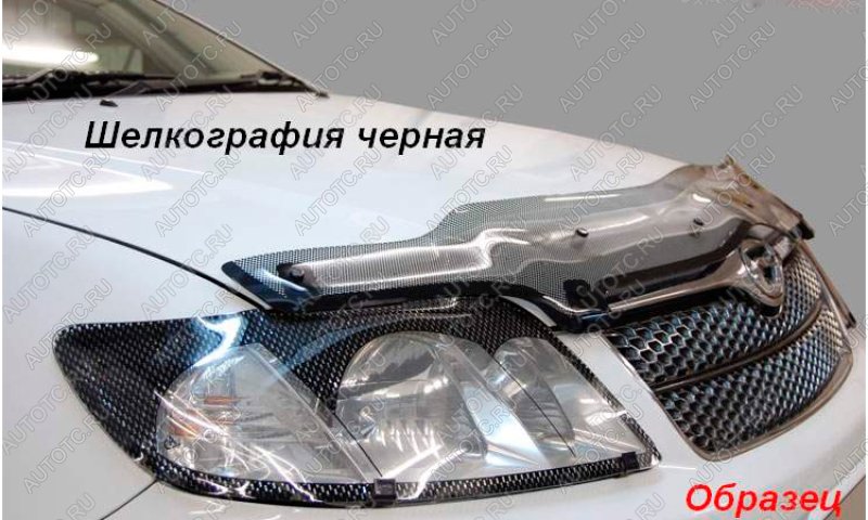 2 369 р. Дефлектор капота CA-Plastiс  Toyota Alphard  H20 (2008-2011) дорестайлинг (серия Шелкография черная)  с доставкой в г. Таганрог