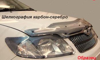 2 559 р. Защита фар CA-Plastic  Toyota Land Cruiser Prado  J120 (2002-2009) (серия Шелкография карбон-серебро)  с доставкой в г. Таганрог. Увеличить фотографию 1