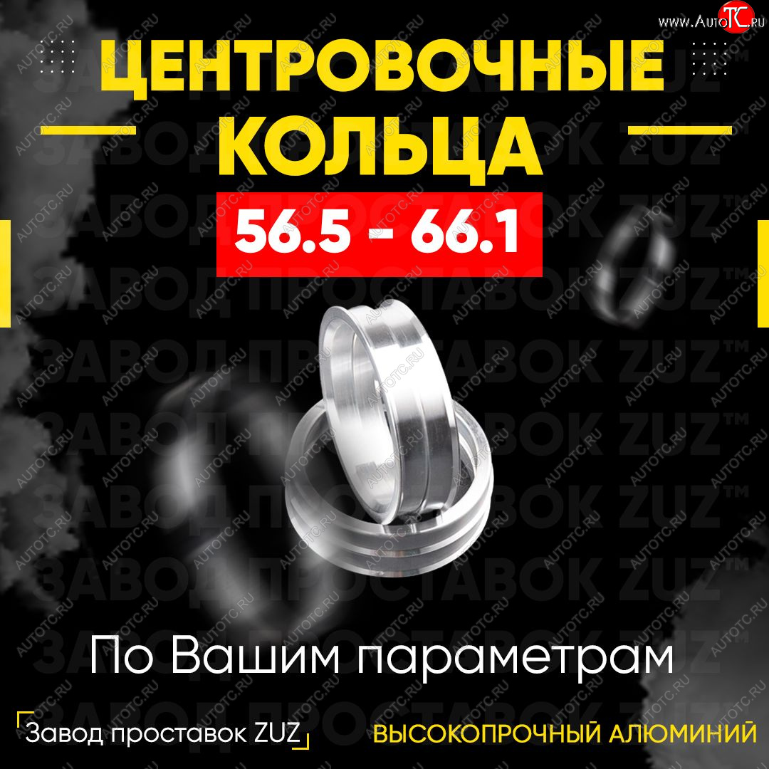 1 799 р. Алюминиевое центровочное кольцо (4 шт) ЗУЗ 56.5 x 66.1    с доставкой в г. Таганрог