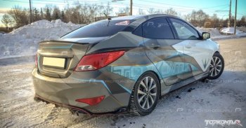 1 799 р. Диффузор заднего бампера TopKontur Design Hyundai Solaris RBr седан рестайлинг (2014-2017) (Неокрашенный)  с доставкой в г. Таганрог. Увеличить фотографию 2