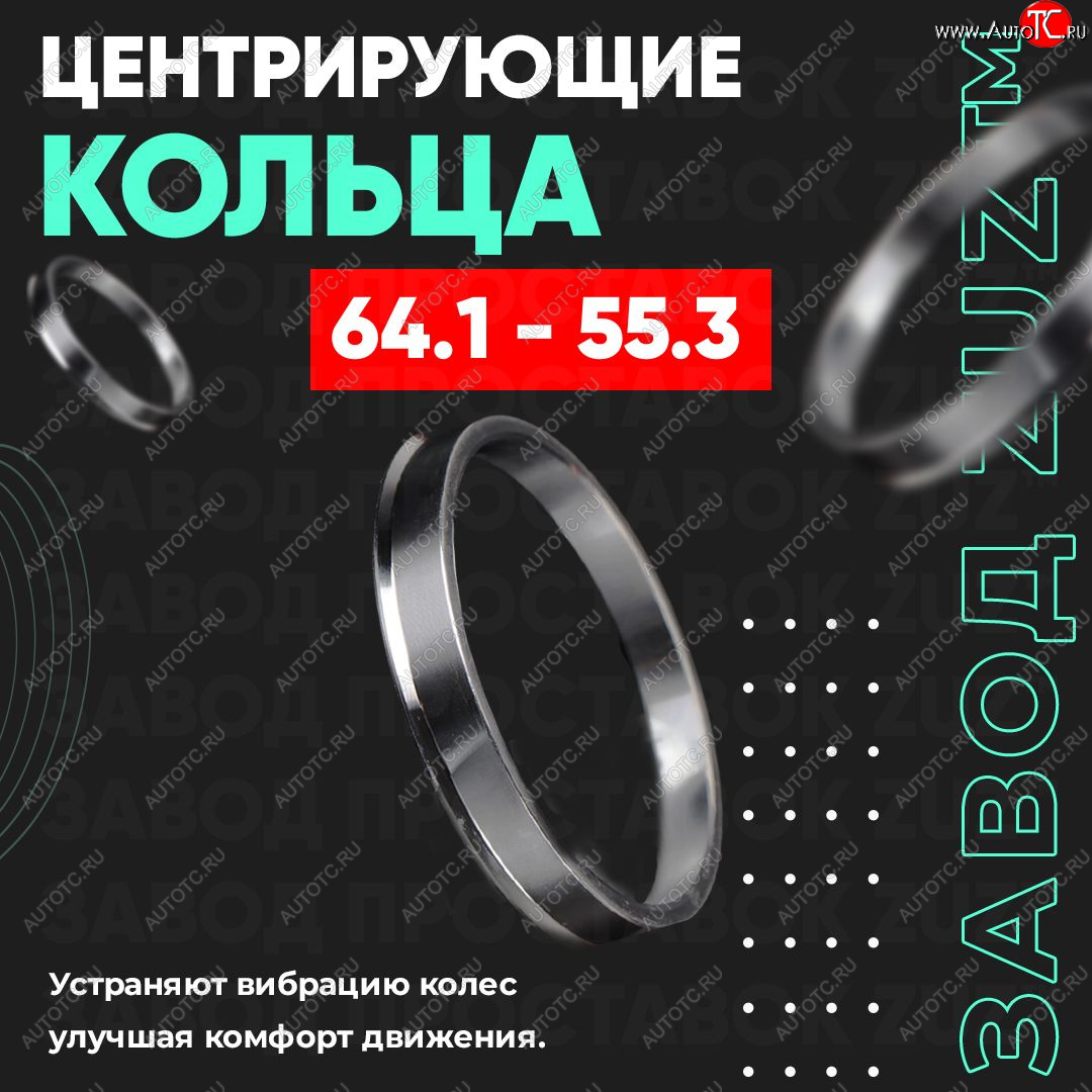 1 799 р. Алюминиевое центровочное кольцо (4 шт) ЗУЗ 55.3 x 64.1    с доставкой в г. Таганрог