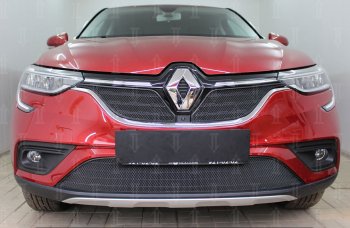 Защитная сетка в бампер (низ, ячейка 4х10 мм) Стрелка11 Премиум Renault Arkana (2019-2024)  (Чёрная)