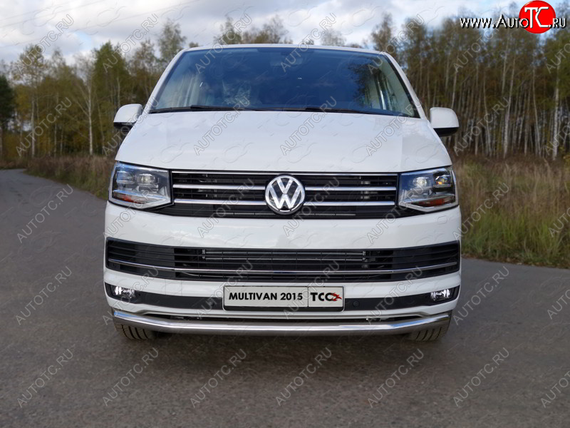 20 999 р. Защита переднего бампера нижняя d60,3 мм ТСС Тюнинг Volkswagen Transporter T6 дорестайлинг (2015-2019) (нержавейка)  с доставкой в г. Таганрог