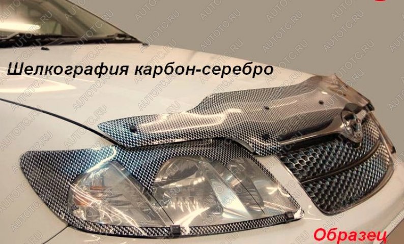 2 599 р. Защита фар CA-Plastic  Toyota Land Cruiser Prado  J120 (2002-2009) (Шелкография карбон серебро)  с доставкой в г. Таганрог