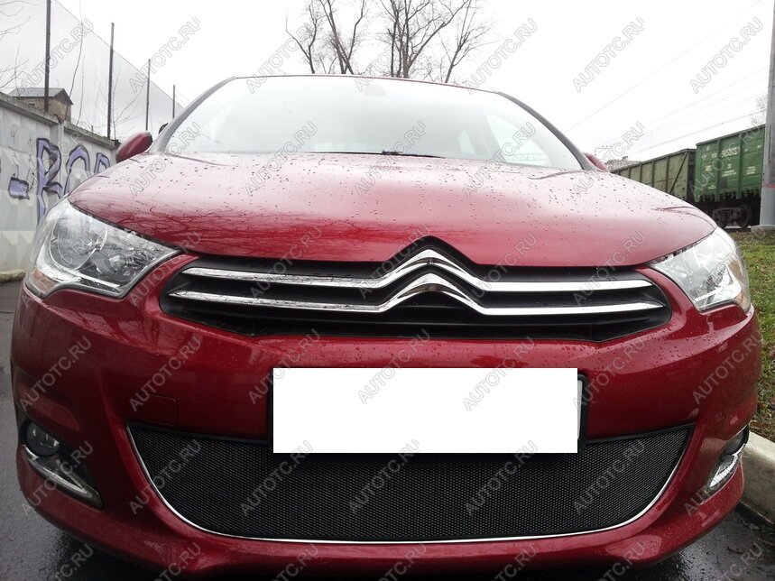 799 р. Зимняя заглушка решетки радиатора Стрелка11  CITROEN C4  B7 (2011-2018) хэтчбэк 5 дв. (черная)  с доставкой в г. Таганрог