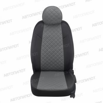 14 499 р. Чехлы на сиденья Ромб (к. Comfort Luxe экокожа) Автопилот  Уаз Патриот  23632 (2016-2025) 2-ой рестайлинг пикап (черный/серый)  с доставкой в г. Таганрог. Увеличить фотографию 3