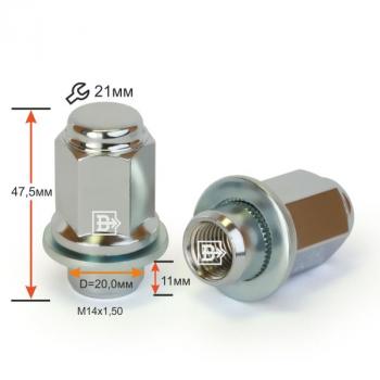 169 р. Вектор M14x1.5 Гайка под гаечный ключ (пос.место: прессшайба) диска колеса    с доставкой в г. Таганрог. Увеличить фотографию 1