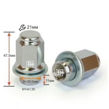 169 р. Вектор M14x1.5 Гайка под гаечный ключ (пос.место: прессшайба) диска колеса    с доставкой в г. Таганрог. Увеличить фотографию 1